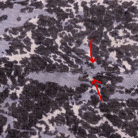 Large Blue Print Scarf Large Blue Print Shawl Blue Scarf Blue Shawl FLAW - Picture 8 of 9